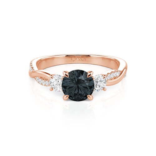 Jeulia Custom Twisted Three Stone Engagement Ring Gold/Platinum