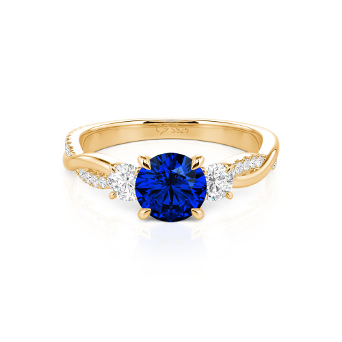 Jeulia Custom Twisted Three Stone Engagement Ring Gold/Platinum