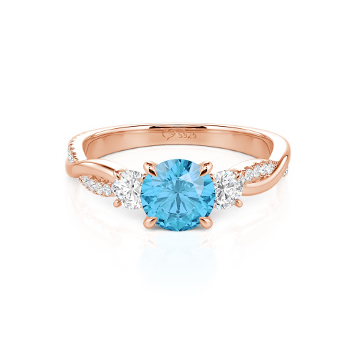 Jeulia Custom Twisted Three Stone Engagement Ring Gold/Platinum