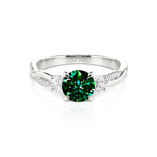 Jeulia Custom Twisted Three Stone Engagement Ring Gold/Platinum