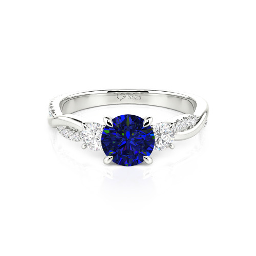 Jeulia Custom Twisted Three Stone Engagement Ring Gold/Platinum