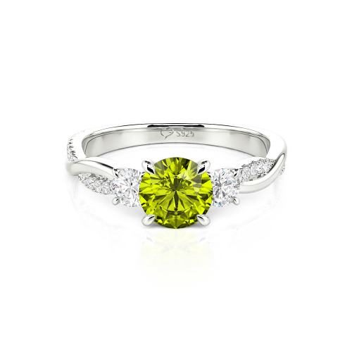Jeulia Custom Twisted Three Stone Engagement Ring Gold/Platinum