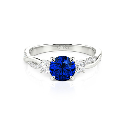 Jeulia Custom Twisted Three Stone Engagement Ring Gold/Platinum