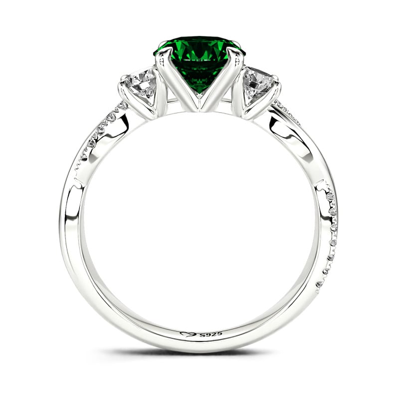 Jeulia Custom Twisted Three Stone Engagement Ring Gold/Platinum