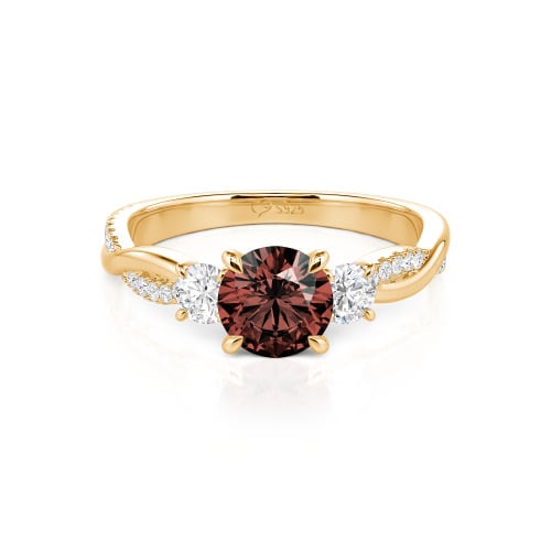 Jeulia Twist Three Stone Engagement Ring Sterling Silver Round Cut