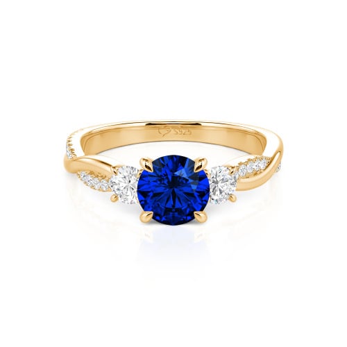 Jeulia Twist Three Stone Engagement Ring Sterling Silver Round Cut