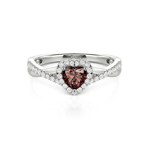 Jeulia Custom Halo Heart Engagement Ring Twist Design