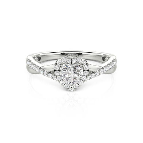 Jeulia Custom Halo Heart Engagement Ring Twist Design