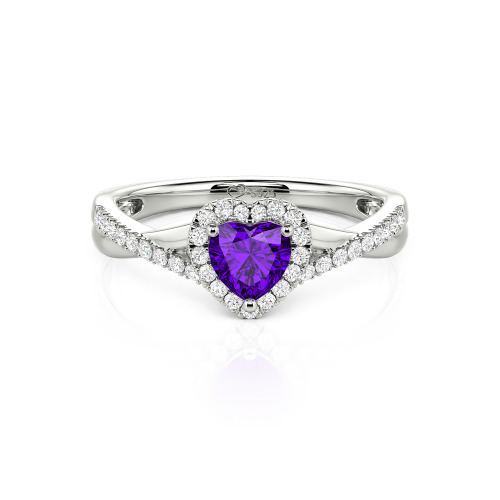 Jeulia Custom Halo Heart Engagement Ring Twist Design