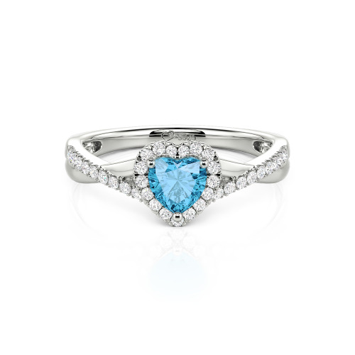 Jeulia Custom Halo Heart Engagement Ring Twist Design