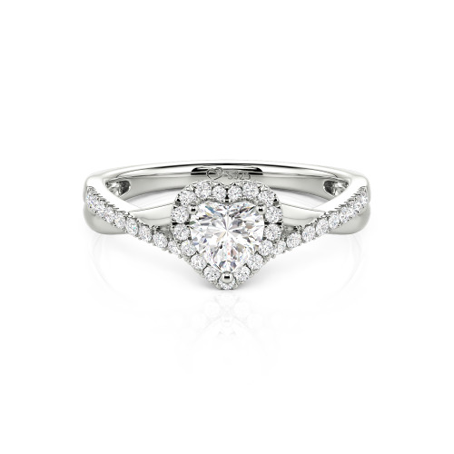 Jeulia Custom Halo Heart Engagement Ring Twist Design