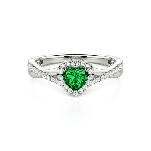 Jeulia Custom Halo Heart Engagement Ring Twist Design