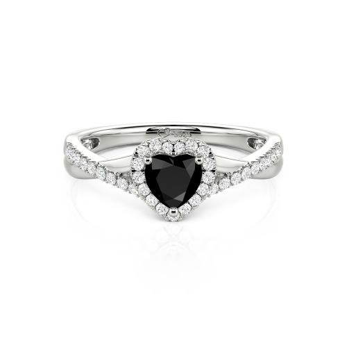 Jeulia Custom Halo Heart Engagement Ring Twist Design