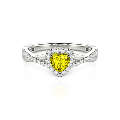 Jeulia Custom Halo Heart Engagement Ring Twist Design