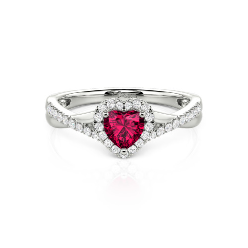 Jeulia Custom Halo Heart Engagement Ring Twist Design