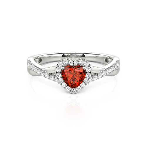 Jeulia Custom Halo Heart Engagement Ring Twist Design
