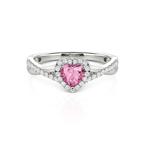 Jeulia Custom Halo Heart Engagement Ring Twist Design