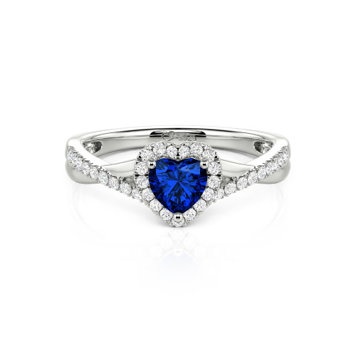 Jeulia Custom Halo Heart Engagement Ring Twist Design