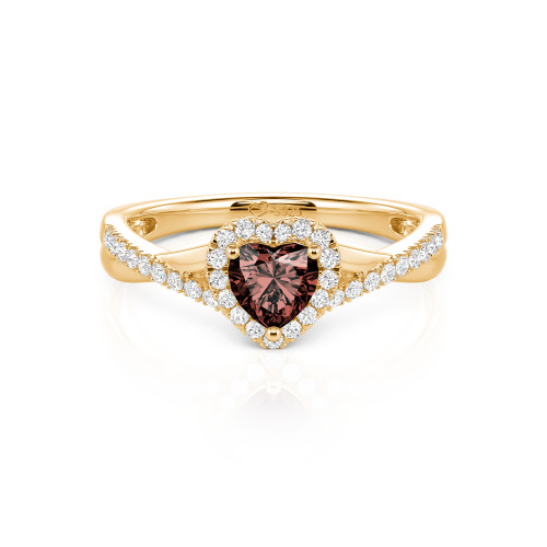 Jeulia Custom Halo Heart Engagement Ring Twist Design