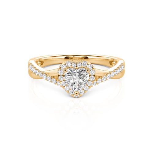 Jeulia Custom Halo Heart Engagement Ring Twist Design