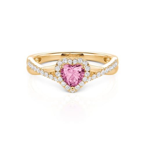 Jeulia Custom Halo Heart Engagement Ring Twist Design
