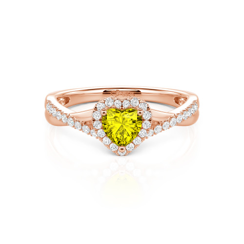 Jeulia Custom Halo Heart Engagement Ring Twist Design