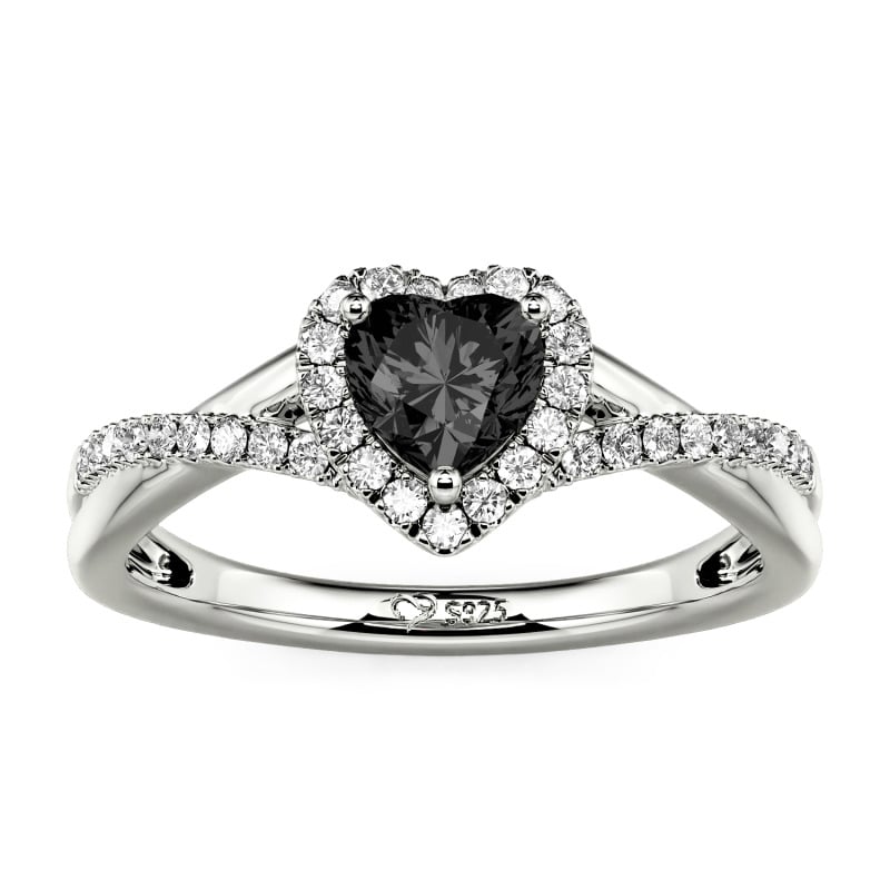 Jeulia Custom Halo Heart Engagement Ring Twist Design
