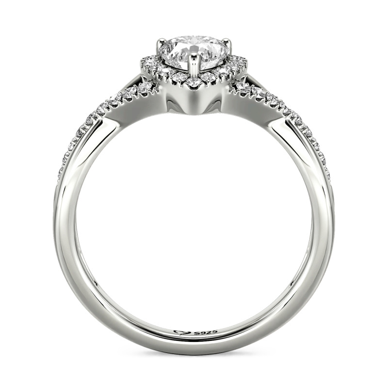 Jeulia Custom Halo Heart Engagement Ring Twist Design