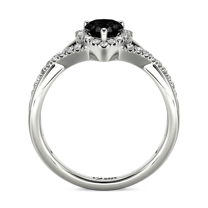 Jeulia Custom Halo Heart Engagement Ring Twist Design
