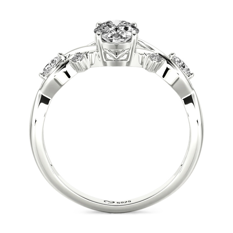 Jeulia Bague de Fiançailles Ovale Torcée en Or 10K/14K/18K et Platine