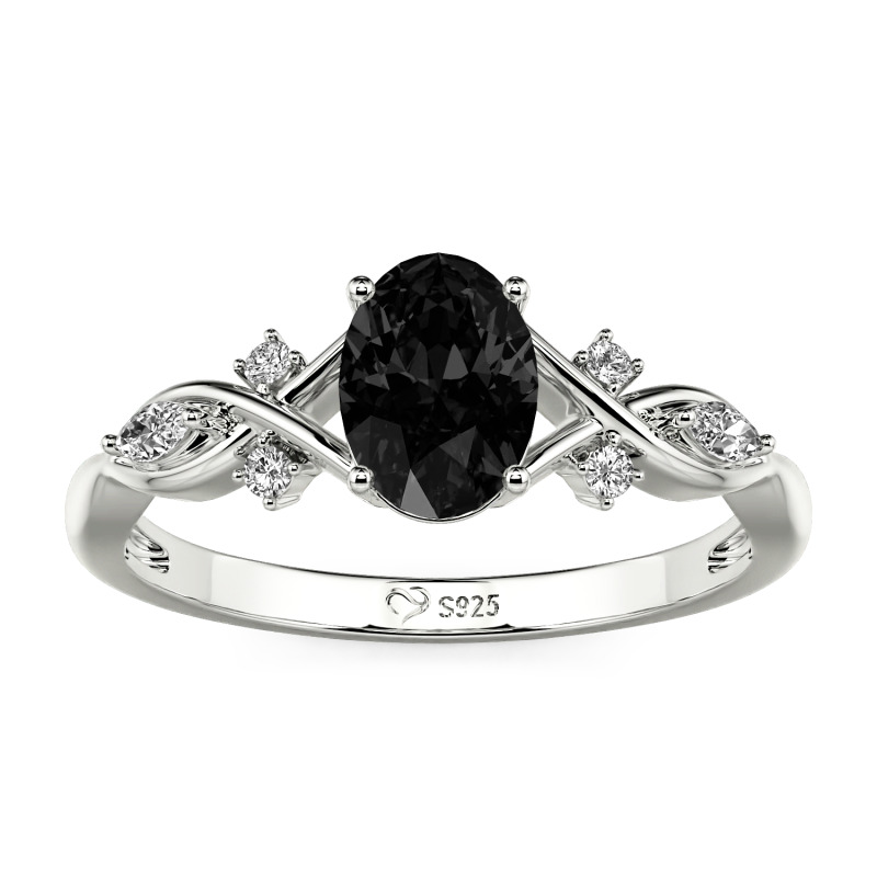 Jeulia Oval Cut Custom Infinity Engagement Ring Sterling Silver
