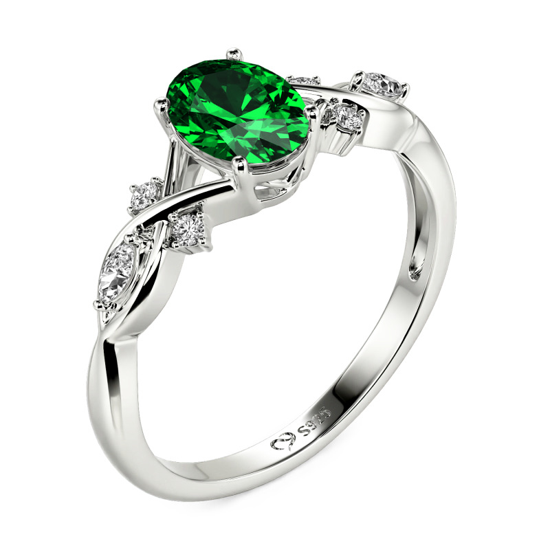 Jeulia Oval Cut Custom Infinity Engagement Ring Sterling Silver