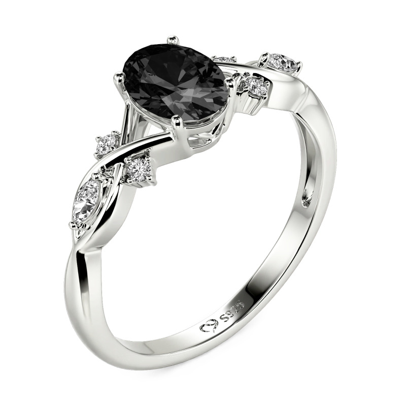 Jeulia Oval Cut Custom Infinity Engagement Ring Sterling Silver