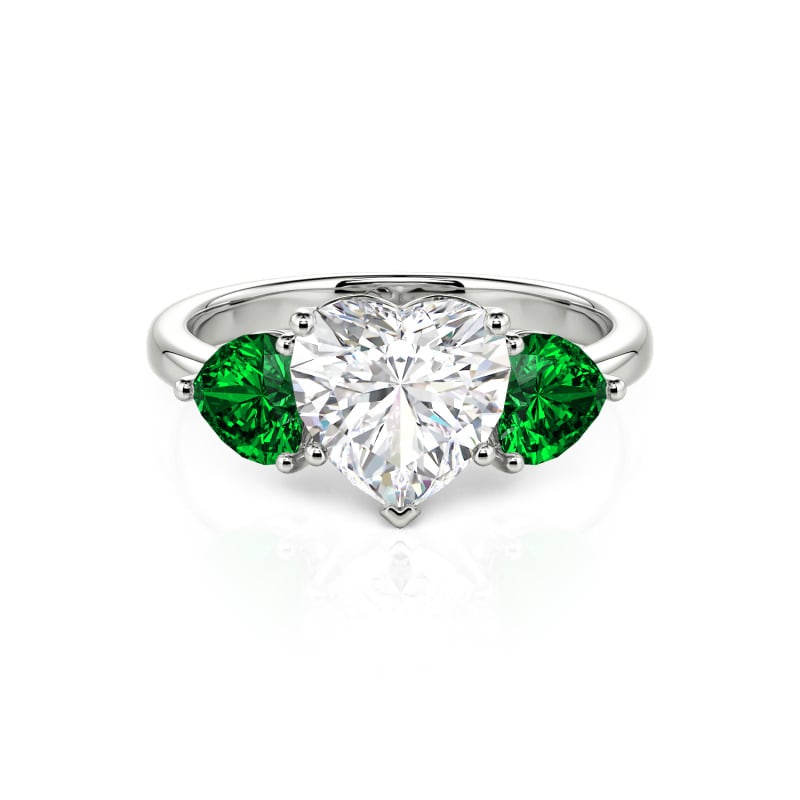 Jeulia Personalisierter Klassischer Herz Drei-Stein Ring