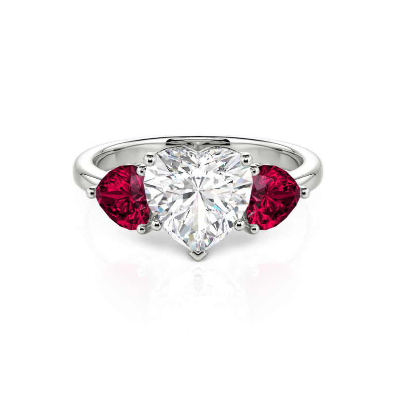 Jeulia Anillo Corazón Clásico Tres Piedras Personalizado