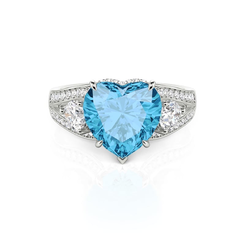 Jeulia Custom Heart Three Stone Promise Ring