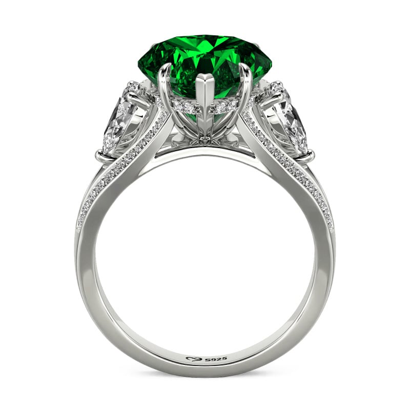 Jeulia Custom Heart Three Stone Promise Ring