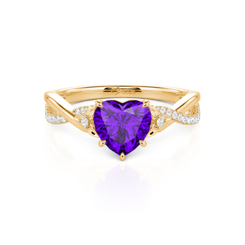 Jeulia Custom Heart Promise Ring with Leaves Design Twist Band