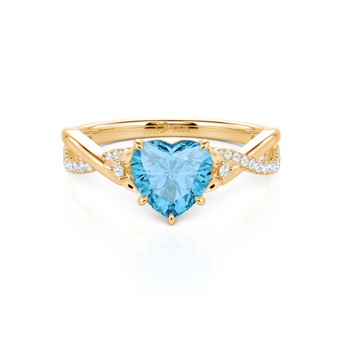 Jeulia Custom Heart Promise Ring with Leaves Design Twist Band