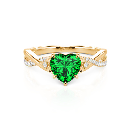 Jeulia Custom Heart Promise Ring with Leaves Design Twist Band