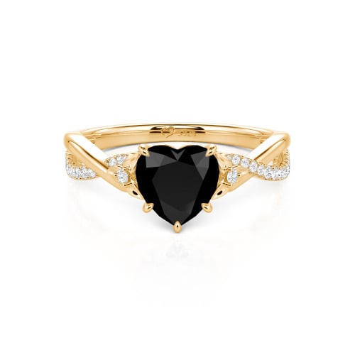Jeulia Custom Heart Promise Ring with Leaves Design Twist Band