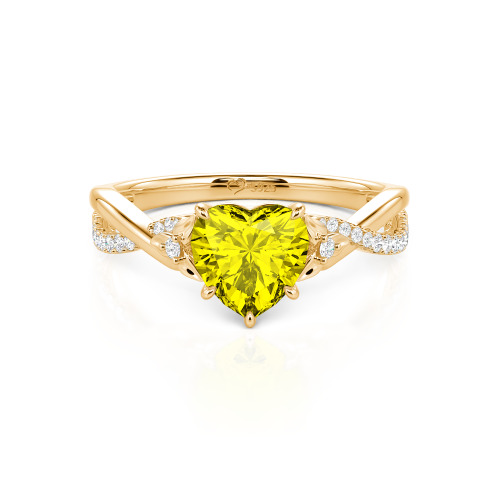 Jeulia Custom Heart Promise Ring with Leaves Design Twist Band