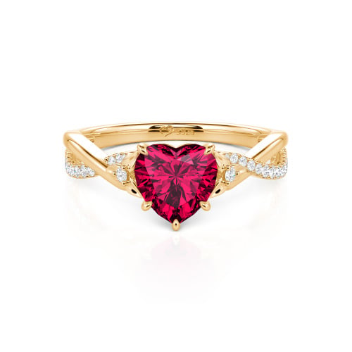 Jeulia Custom Heart Promise Ring with Leaves Design Twist Band