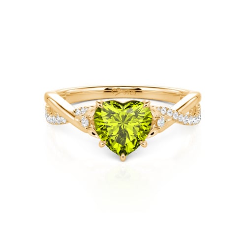 Jeulia Custom Heart Promise Ring with Leaves Design Twist Band