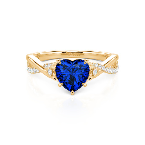 Jeulia Custom Heart Promise Ring with Leaves Design Twist Band