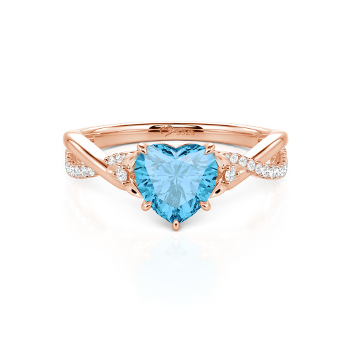 Jeulia Custom Heart Promise Ring with Leaves Design Twist Band