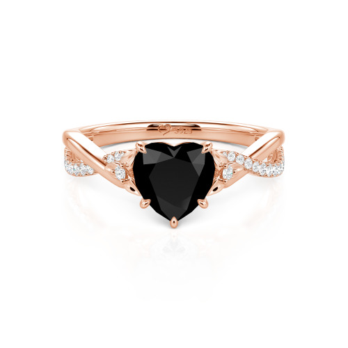 Jeulia Custom Heart Promise Ring with Leaves Design Twist Band