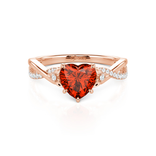 Jeulia Custom Heart Promise Ring with Leaves Design Twist Band