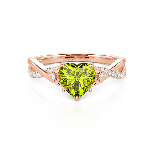 Jeulia Custom Heart Promise Ring with Leaves Design Twist Band