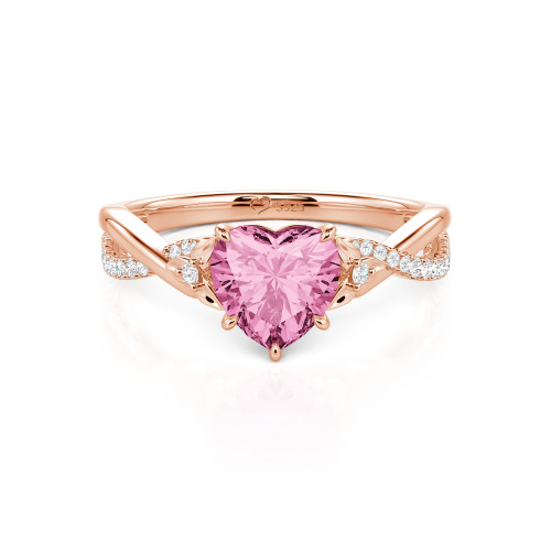 Jeulia Custom Heart Promise Ring with Leaves Design Twist Band